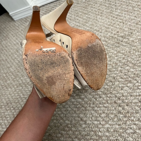 Pakerson heels white bow peep toe size 38 - Picture 6 of 12